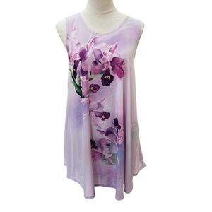 42 Pops Women’s Large Dress Pockets Violets Purple Polyester Spandex Flowy